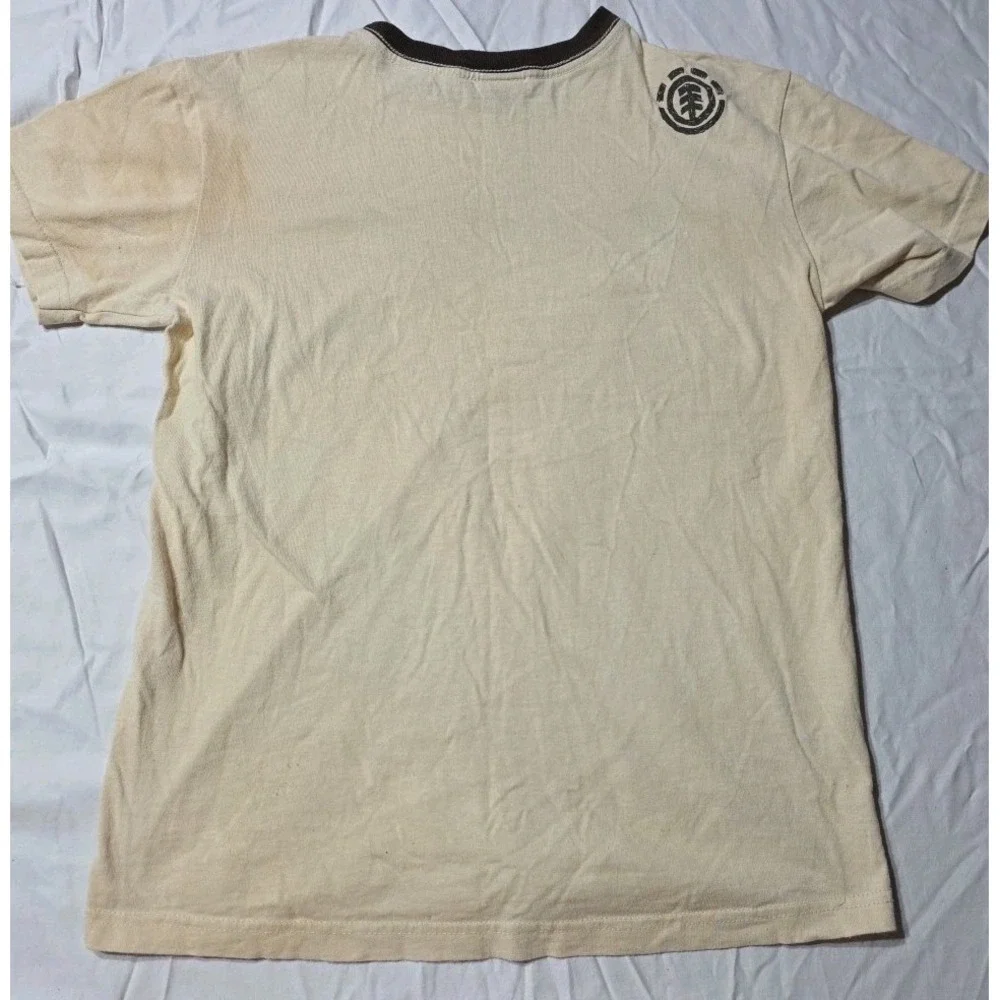 Vintage 90s Y2K Element Skateboard Graphic Brand Ringer T-Shirt Men's S USA Made